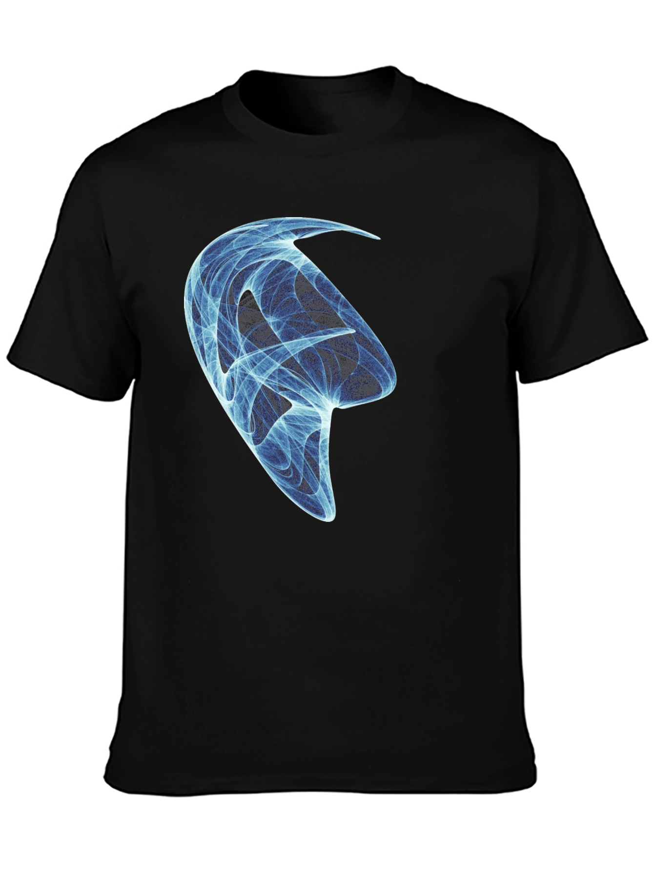 Abstract Blue Design Black T-Shirt
