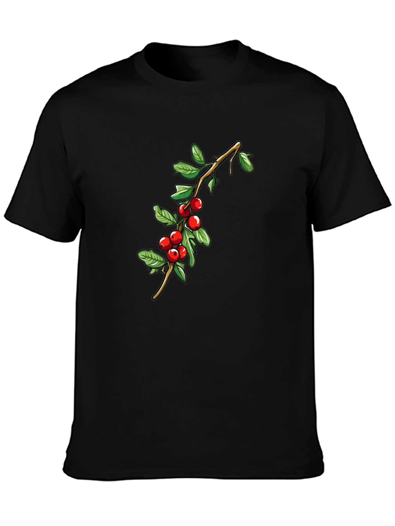 Red Berry Branch Graphic T-Shirt