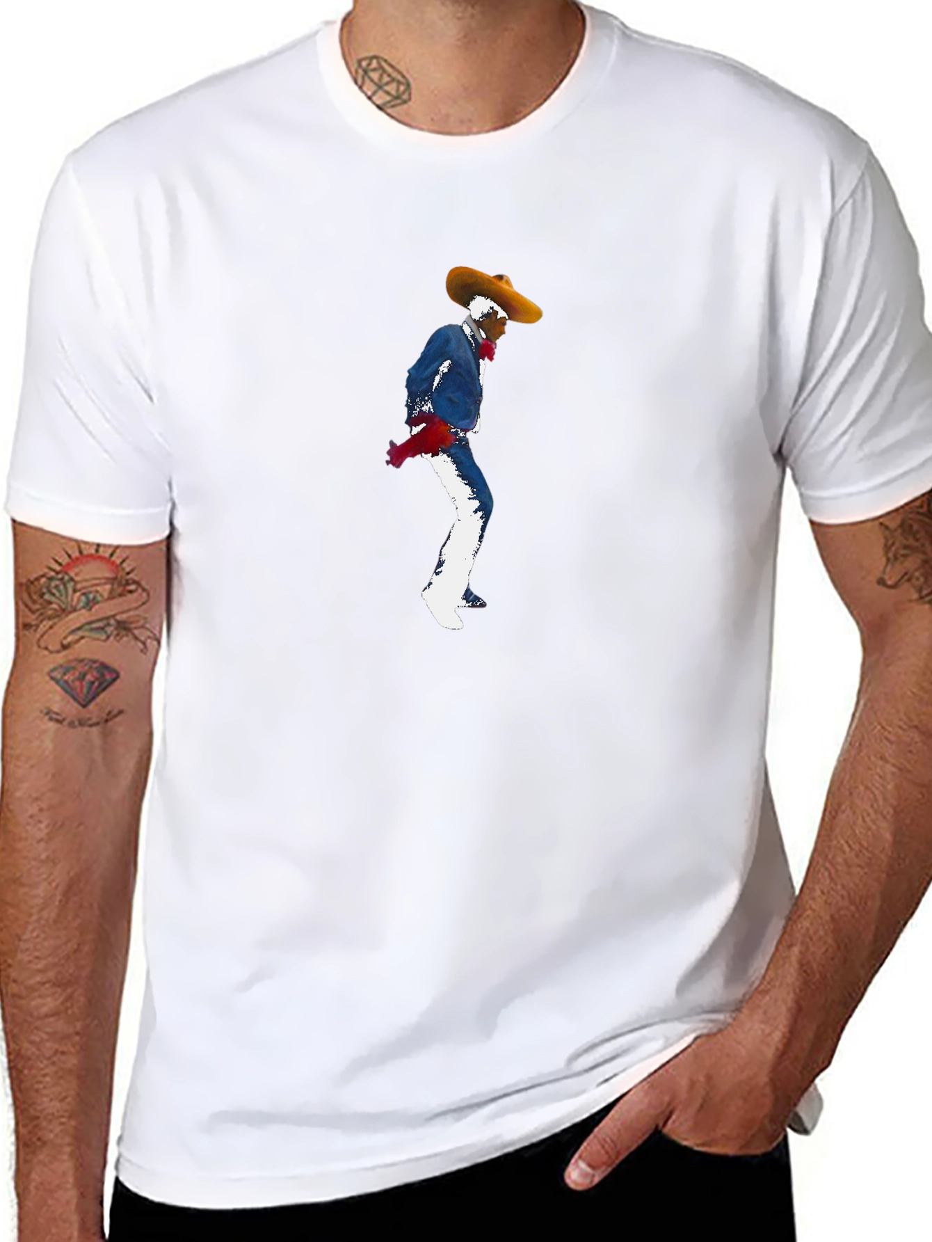Stylish Black Tee with Charro Graphic