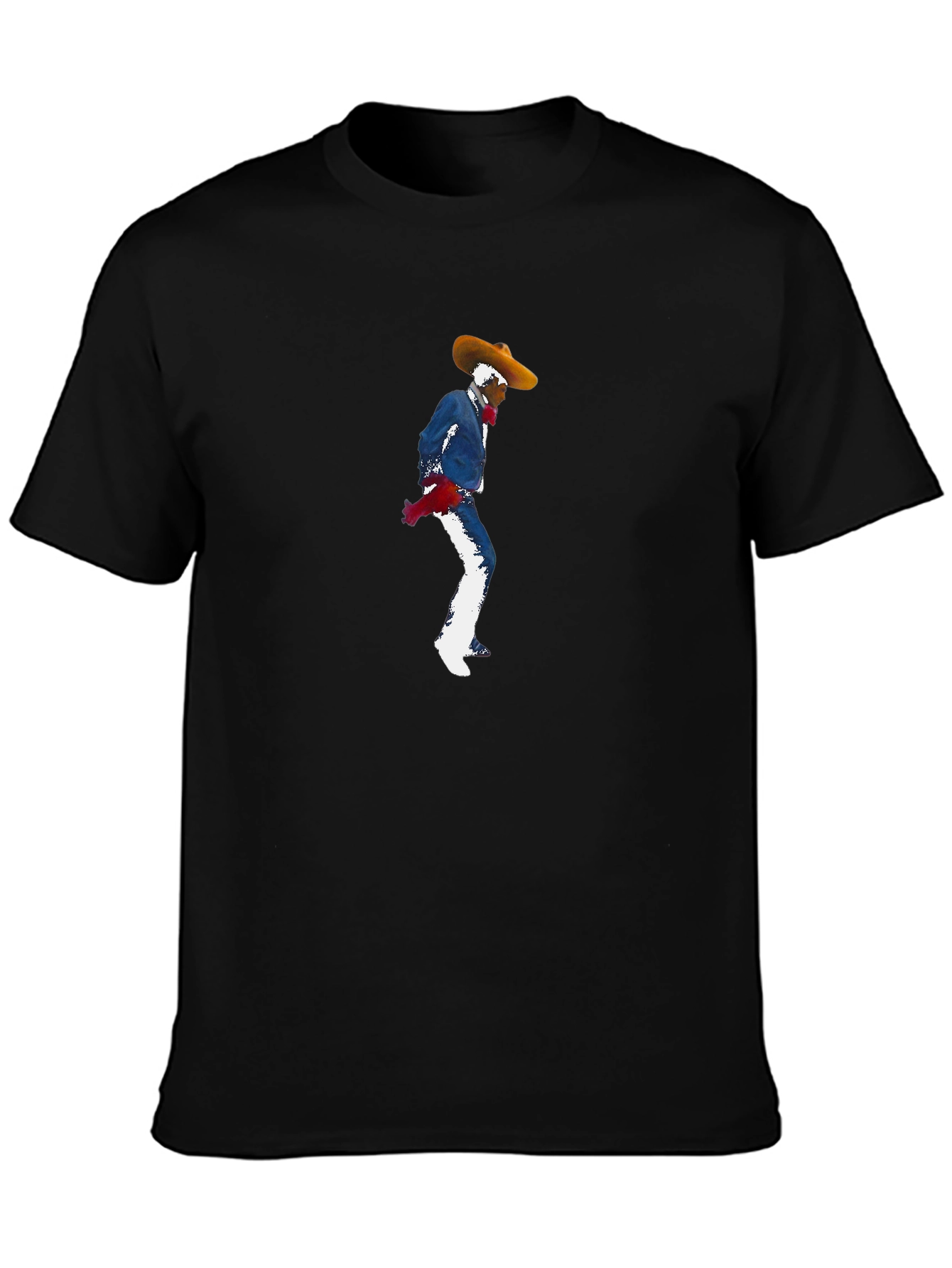 Stylish Black Tee with Charro Graphic