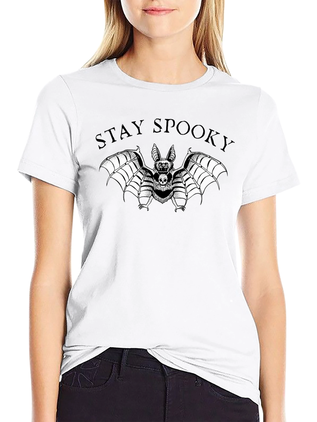 Stay Spooky Bat Graphic Tee - Halloween Style