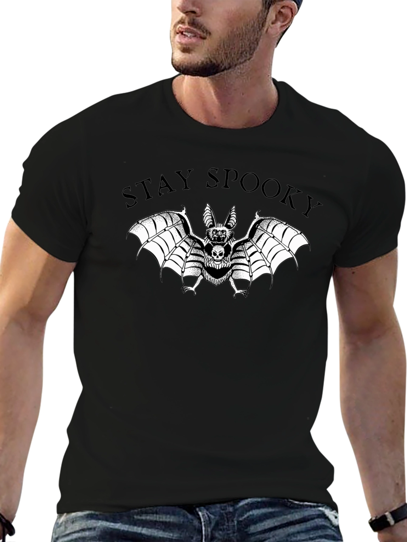Stay Spooky Bat Graphic Tee - Halloween Style