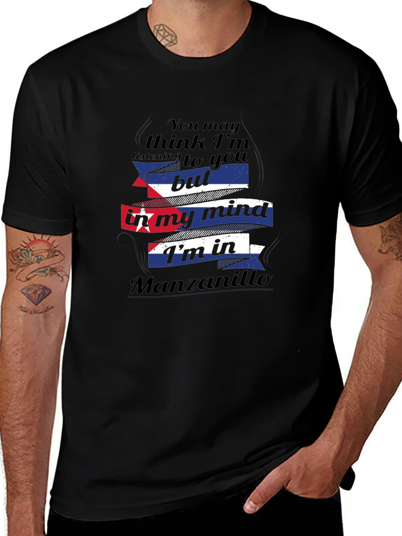 Manzanillo Mind T-Shirt - Cuba Flag