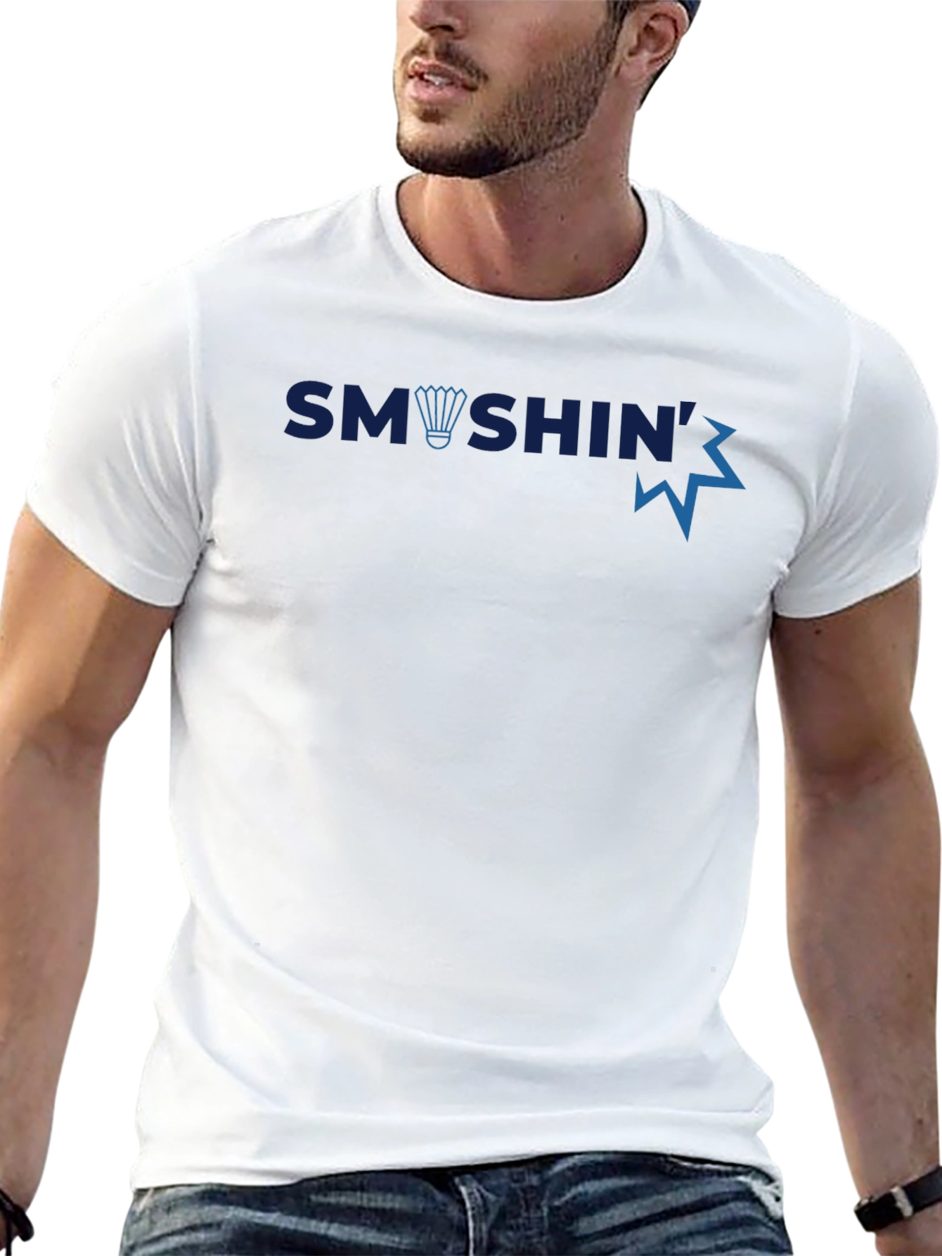 Smashin Badminton Graphic Tee - Black