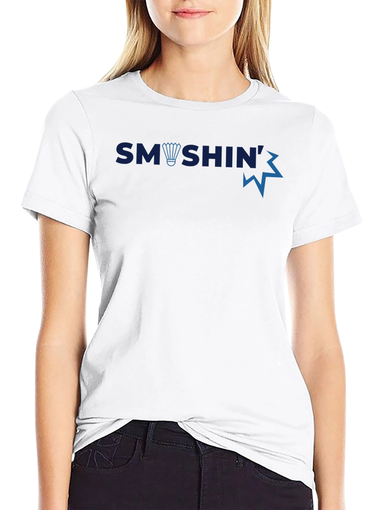 Smashin Badminton Graphic Tee - Black