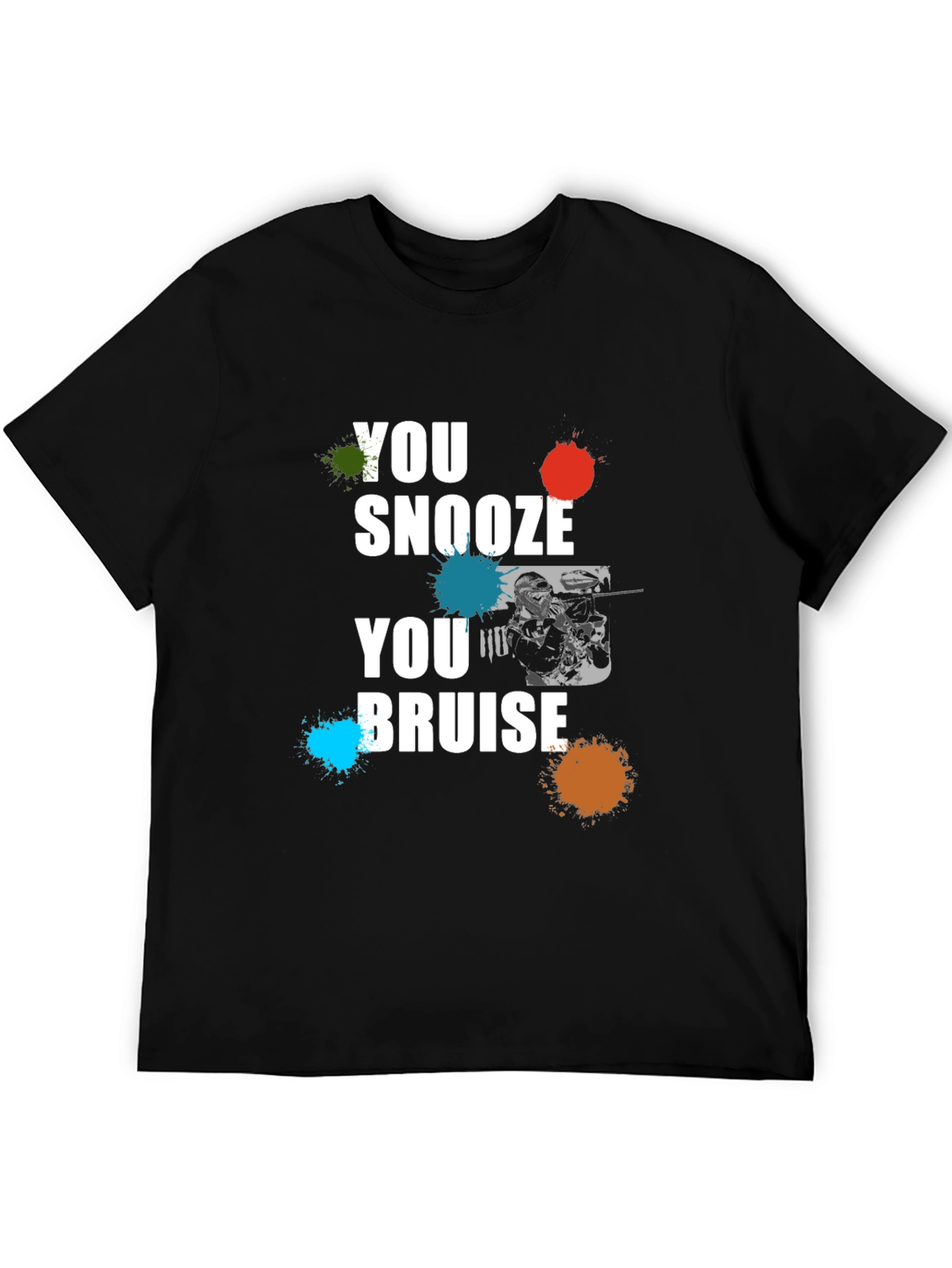 You Snooze You Bruise Graphic Print Black T-Shirt