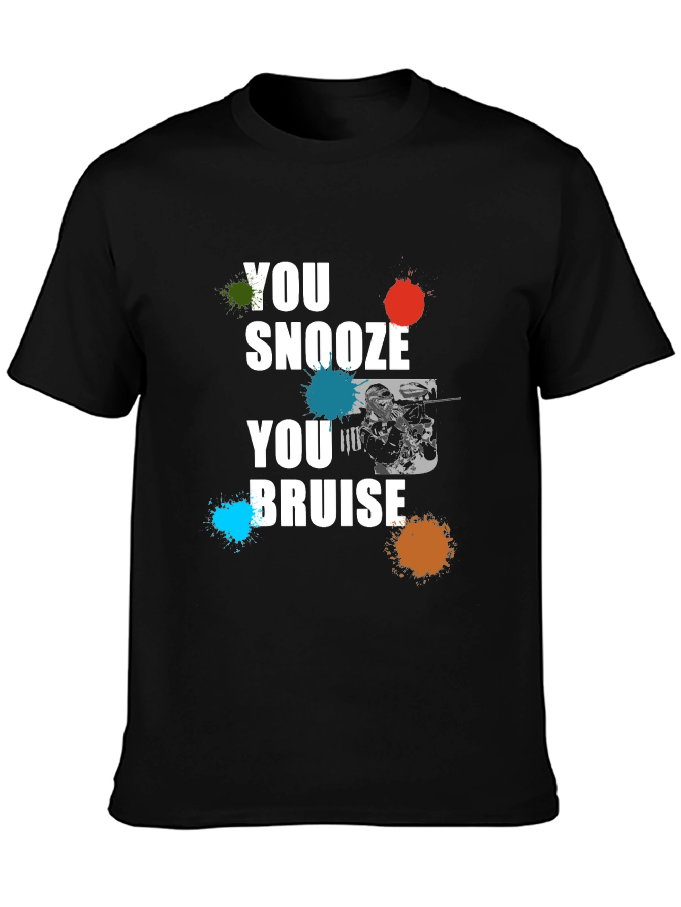 You Snooze You Bruise Graphic Print Black T-Shirt