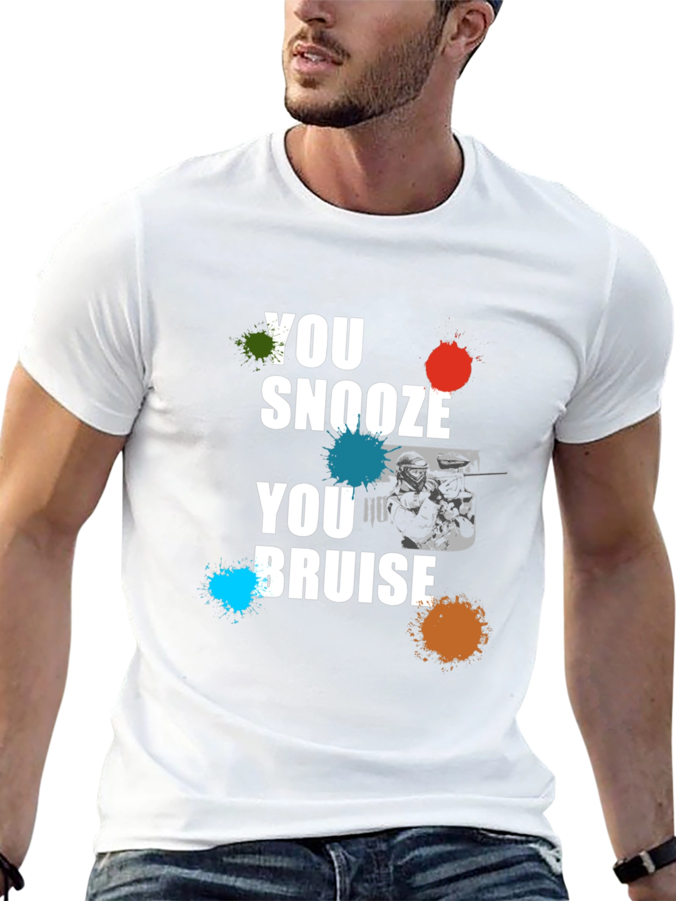 You Snooze You Bruise Graphic Print Black T-Shirt