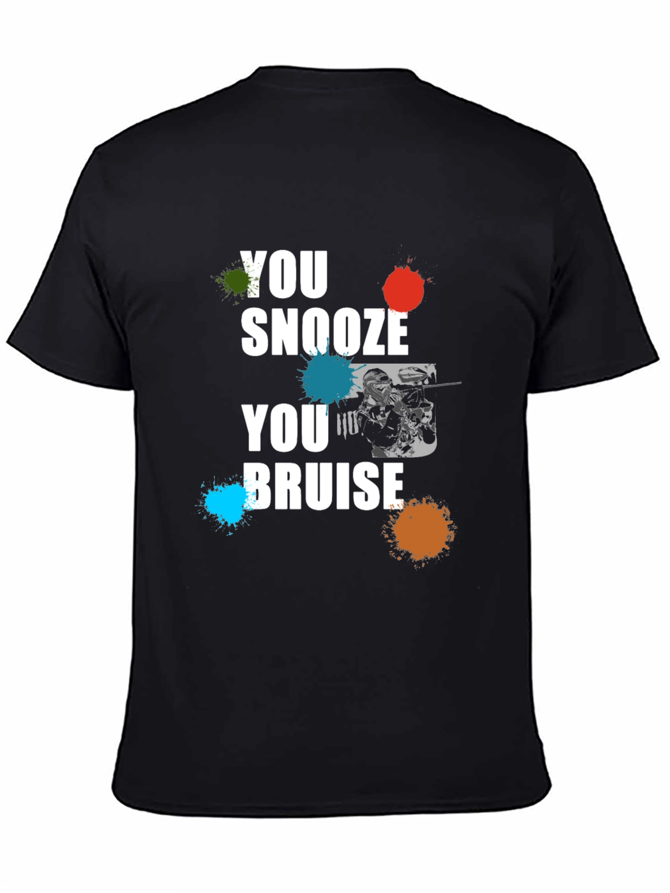 You Snooze You Bruise Graphic Print Black T-Shirt