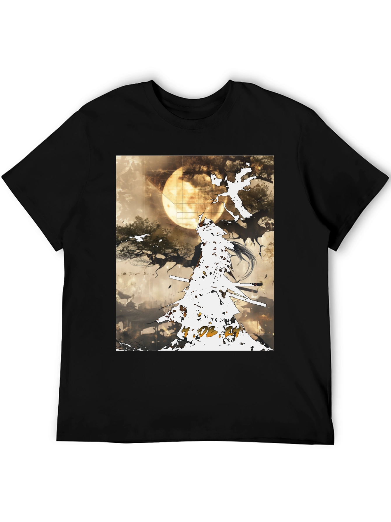 Samurai Moon Black Tee