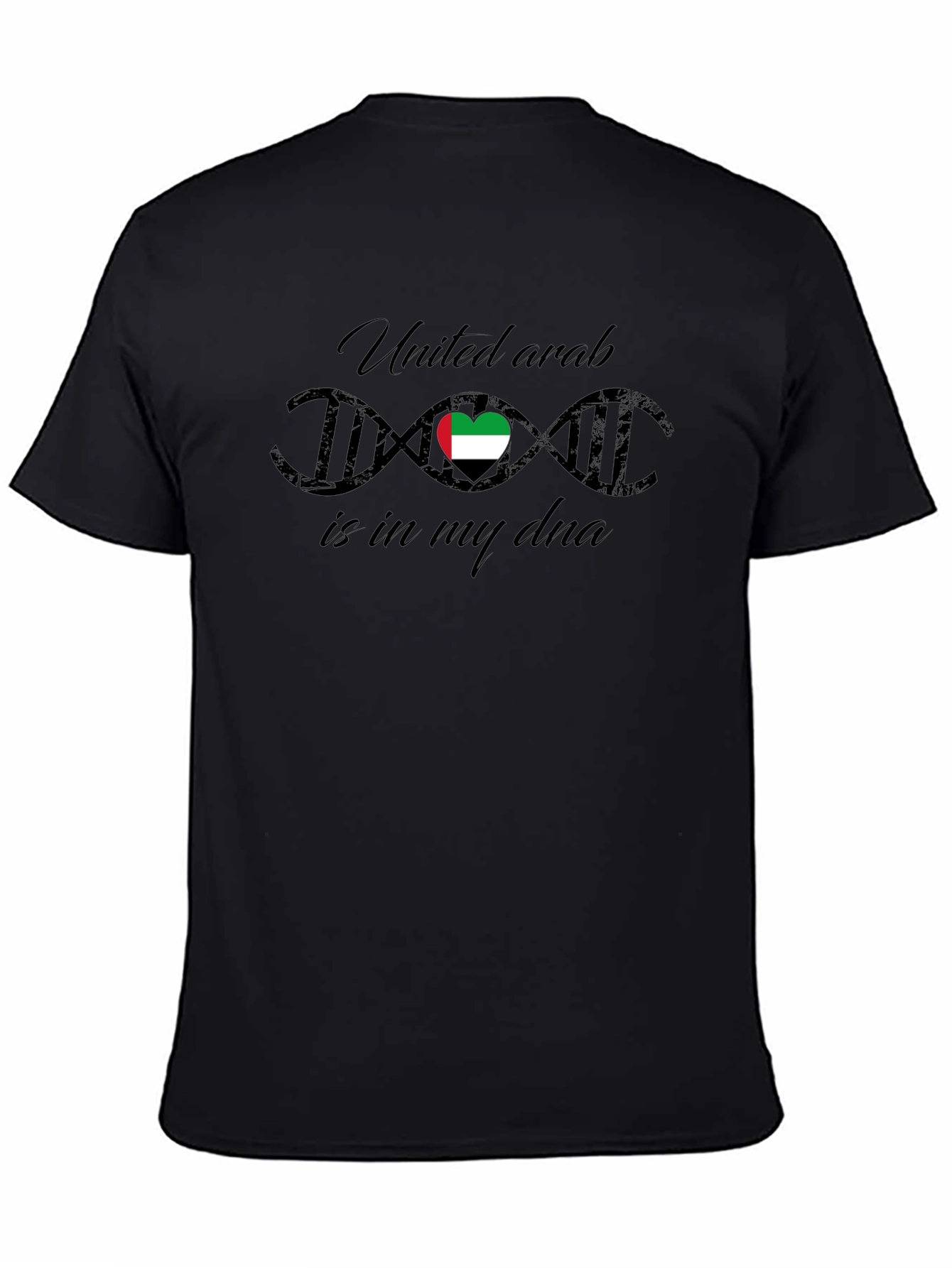 United Arab Emirates DNA Heart T-Shirt - Black