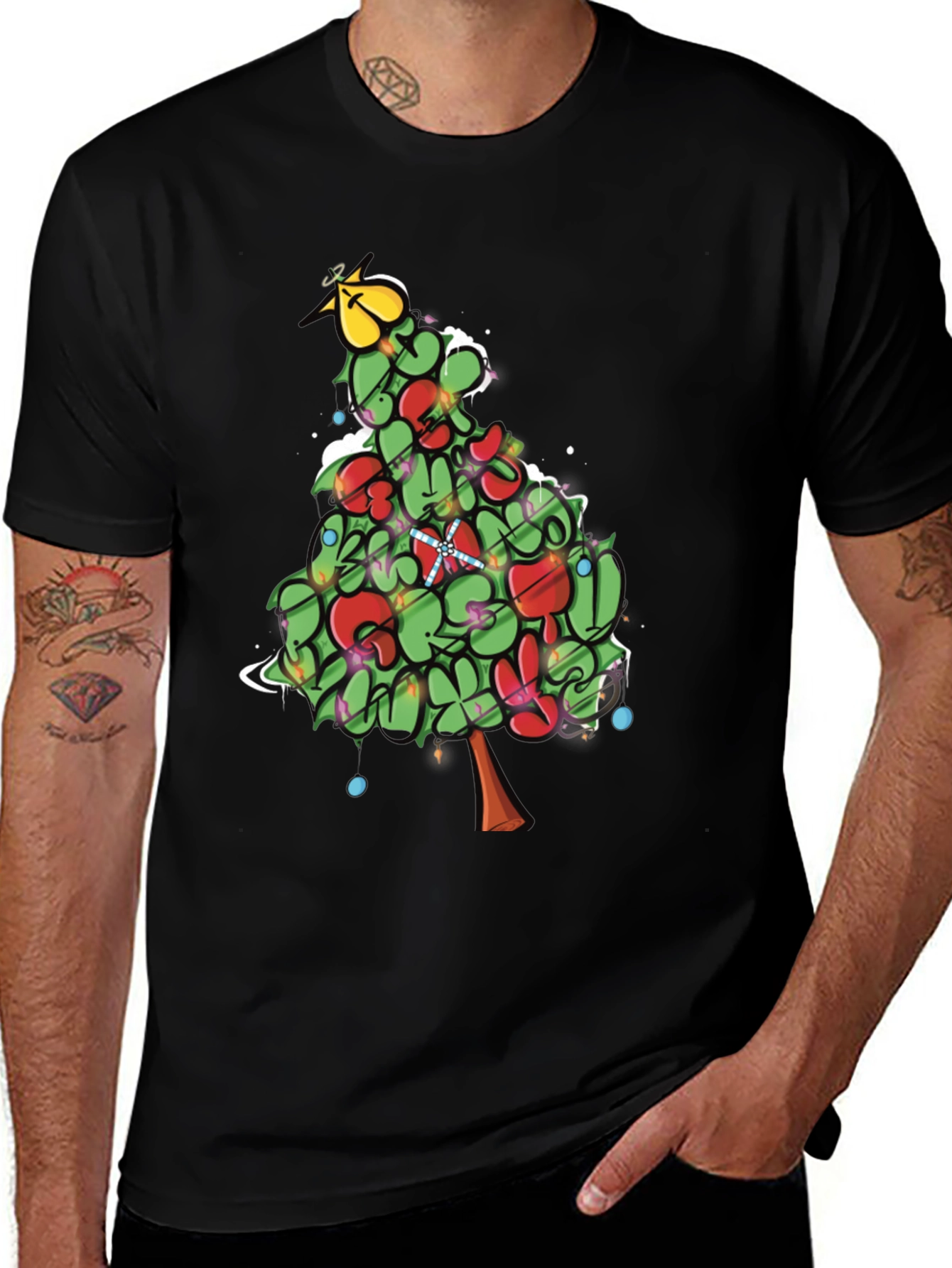 Festive Christmas Tree Graphic Tee