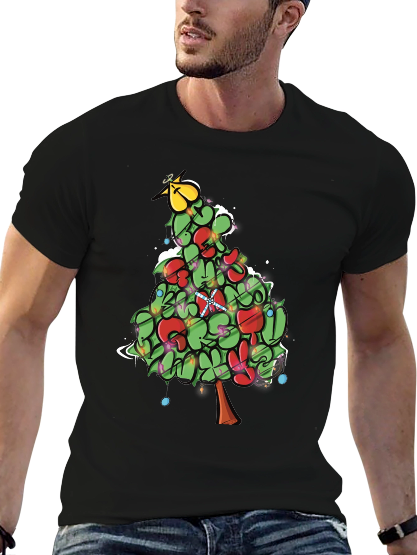 Festive Christmas Tree Graphic Tee