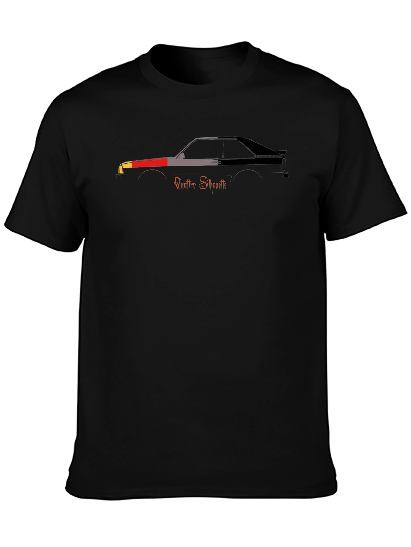 Quattro Silhouette Black T-Shirt - Automotive Enthusiast Apparel