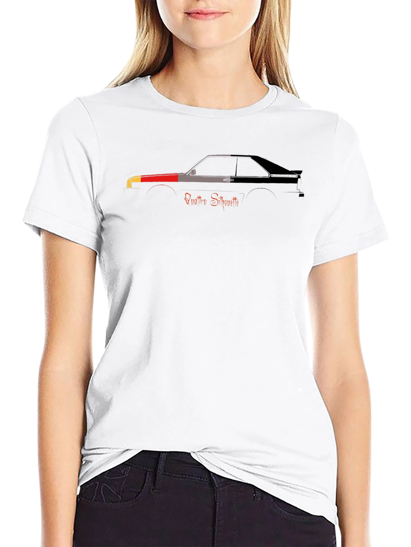 Quattro Silhouette Black T-Shirt - Automotive Enthusiast Apparel