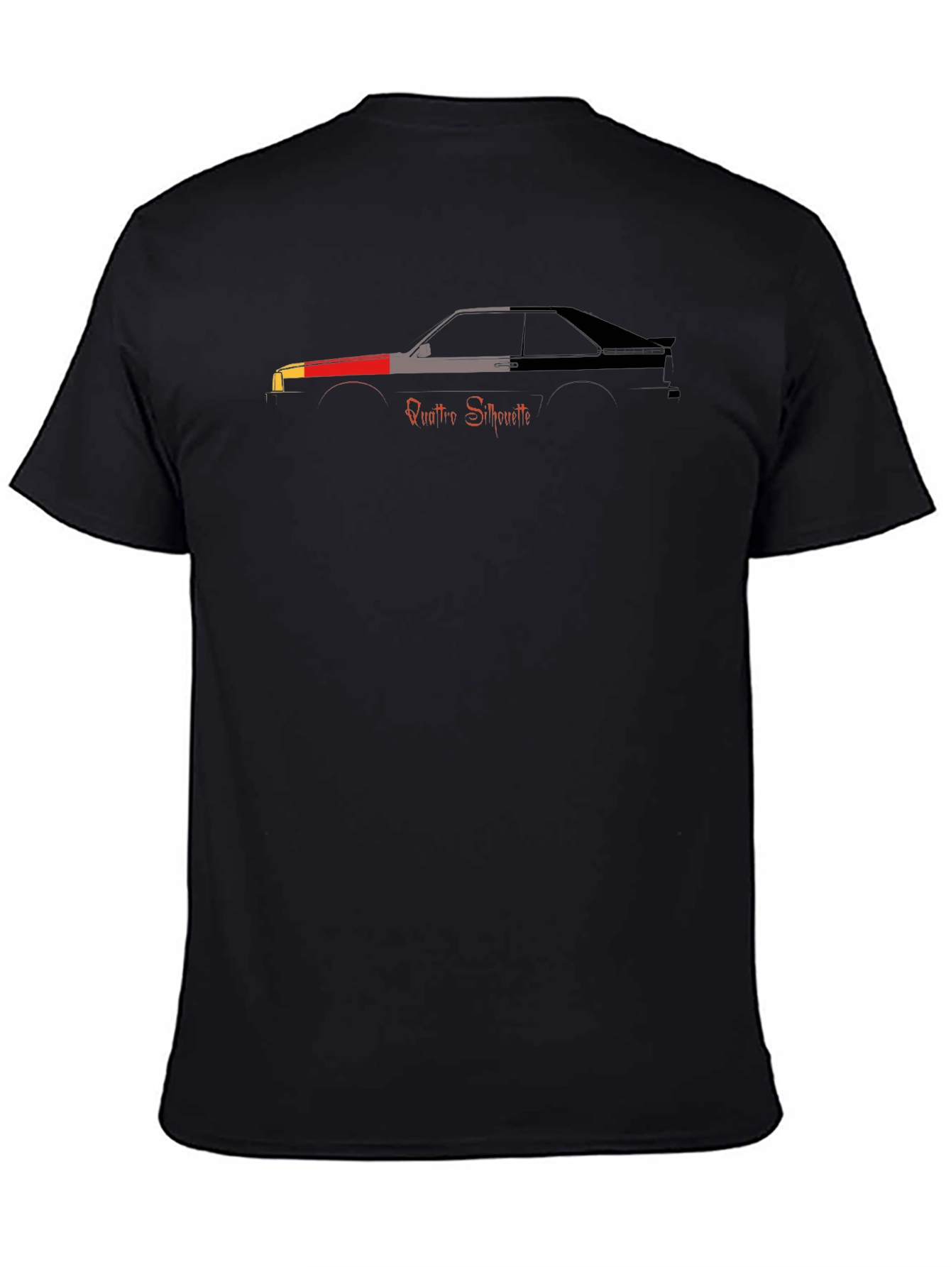 Quattro Silhouette Black T-Shirt - Automotive Enthusiast Apparel