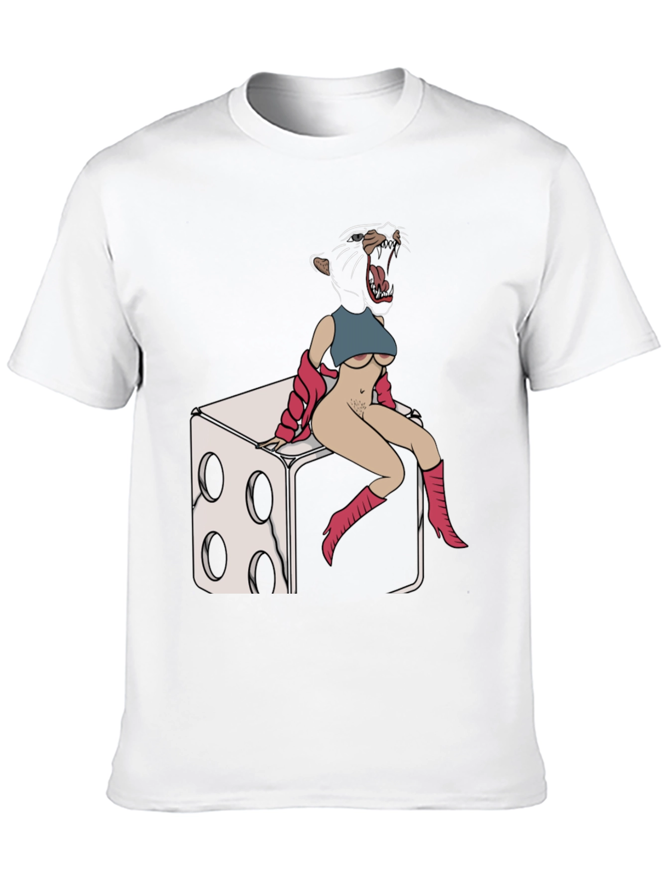 Panther Woman Dice T-Shirt - Edgy Graphic Tee