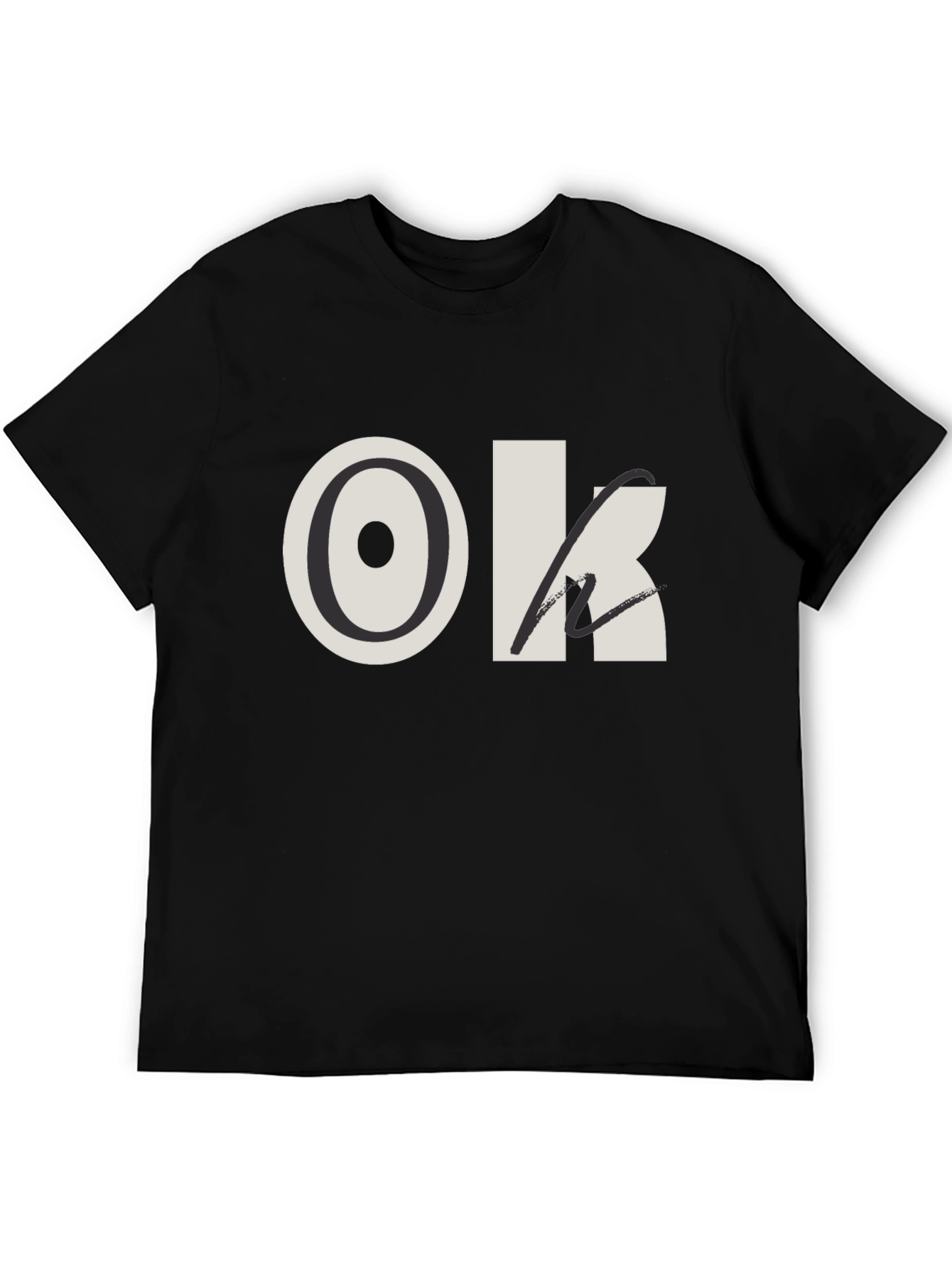 OK Graphic Tee - Unisex Casual Black T-Shirt