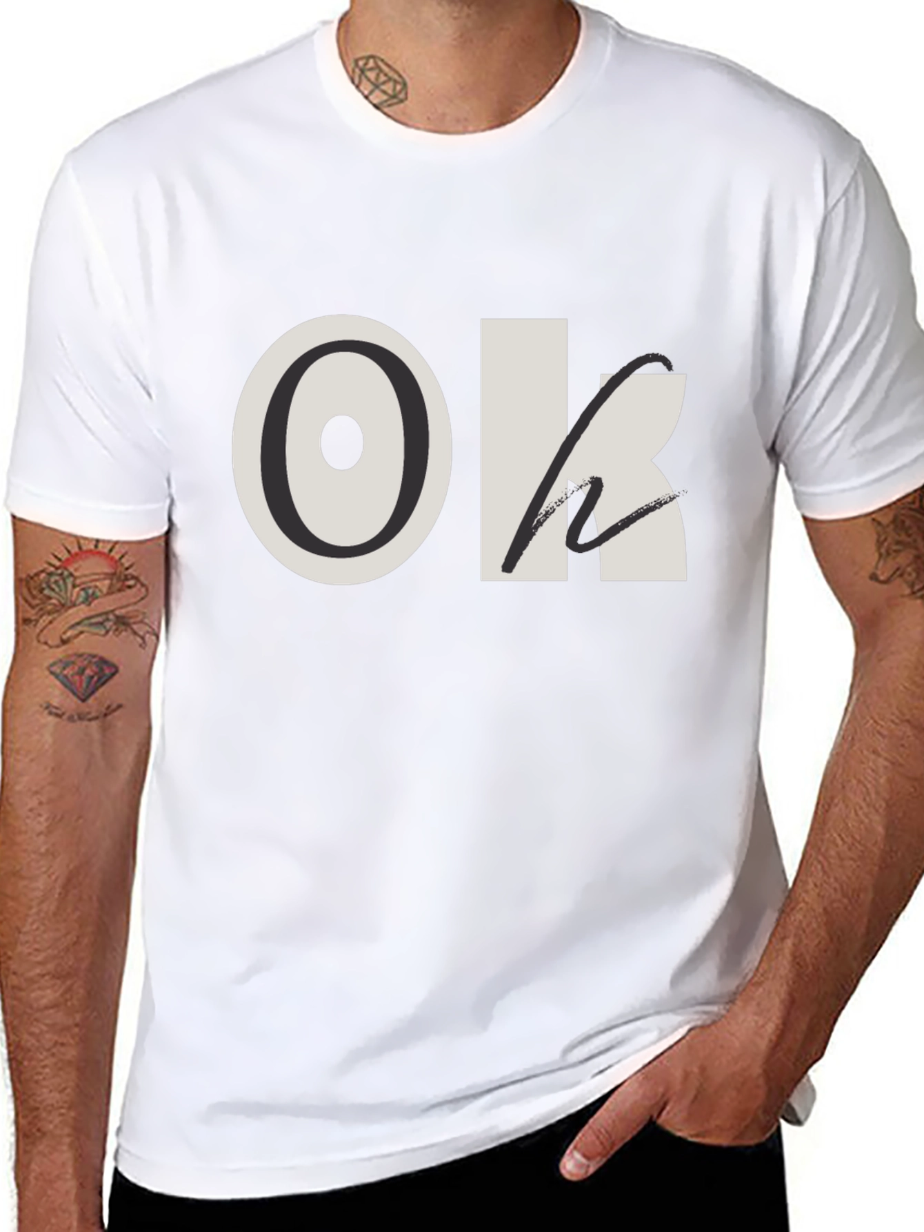 OK Graphic Tee - Unisex Casual Black T-Shirt
