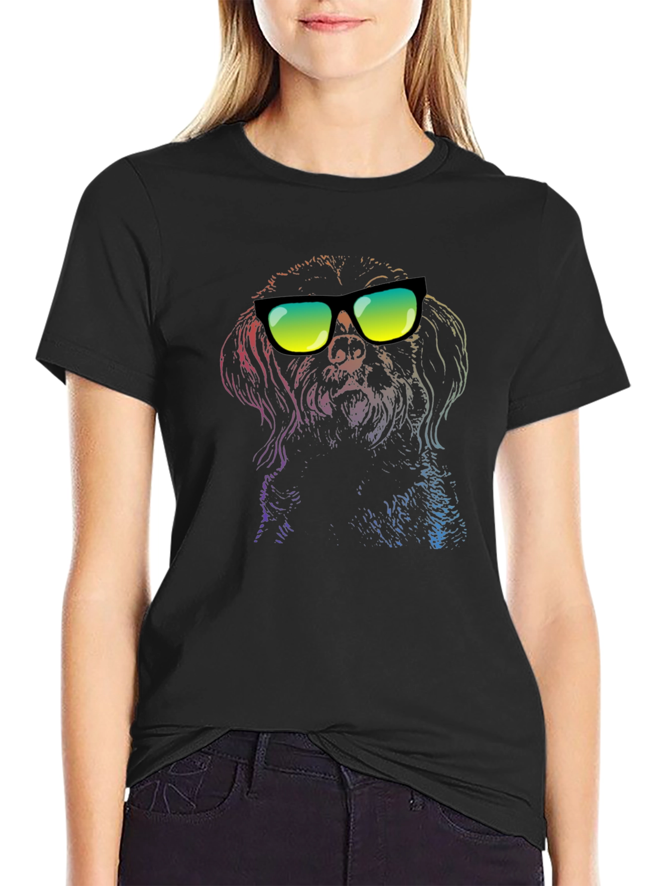 Cool Dog Graphic T-Shirt - Unisex Black Tee