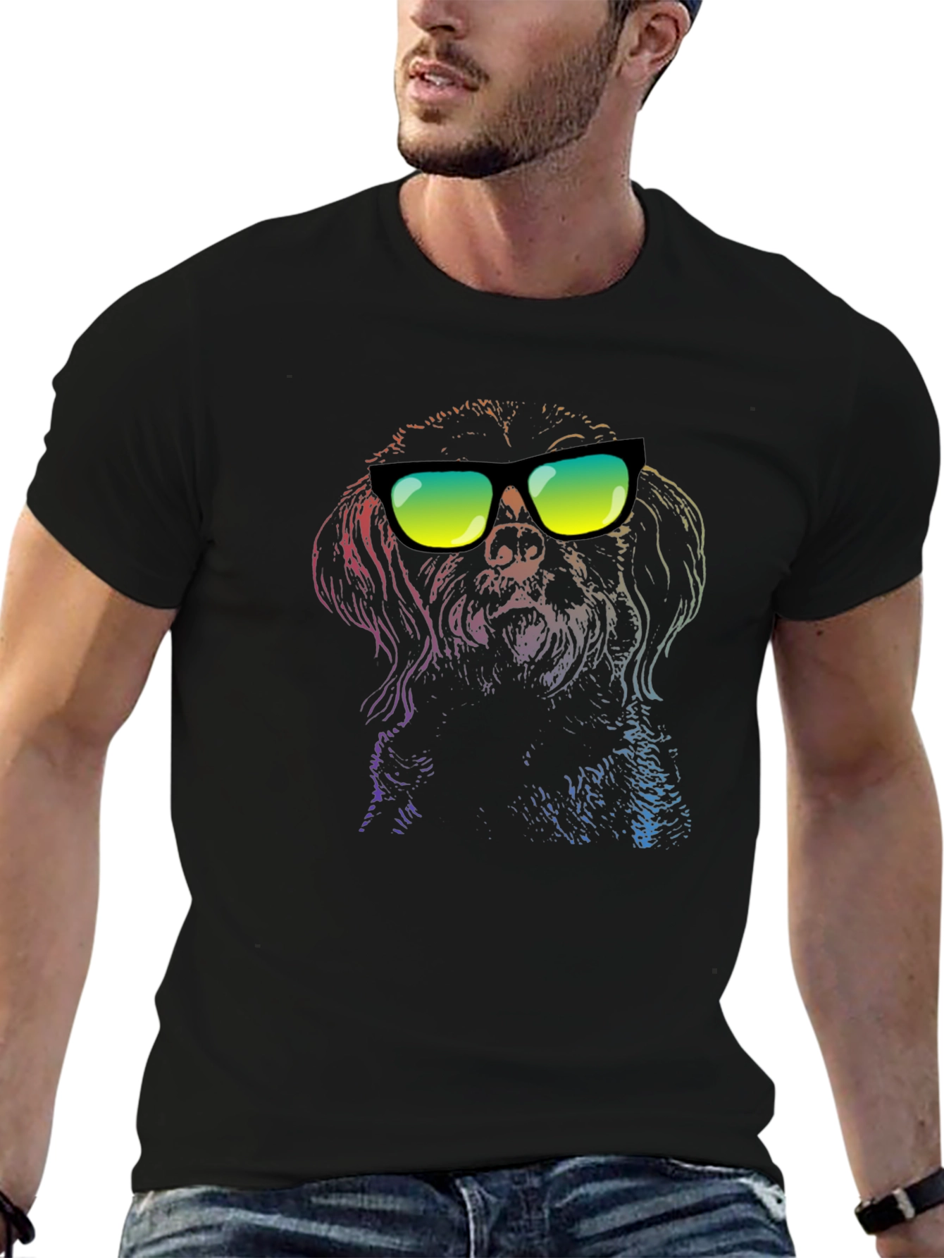 Cool Dog Graphic T-Shirt - Unisex Black Tee