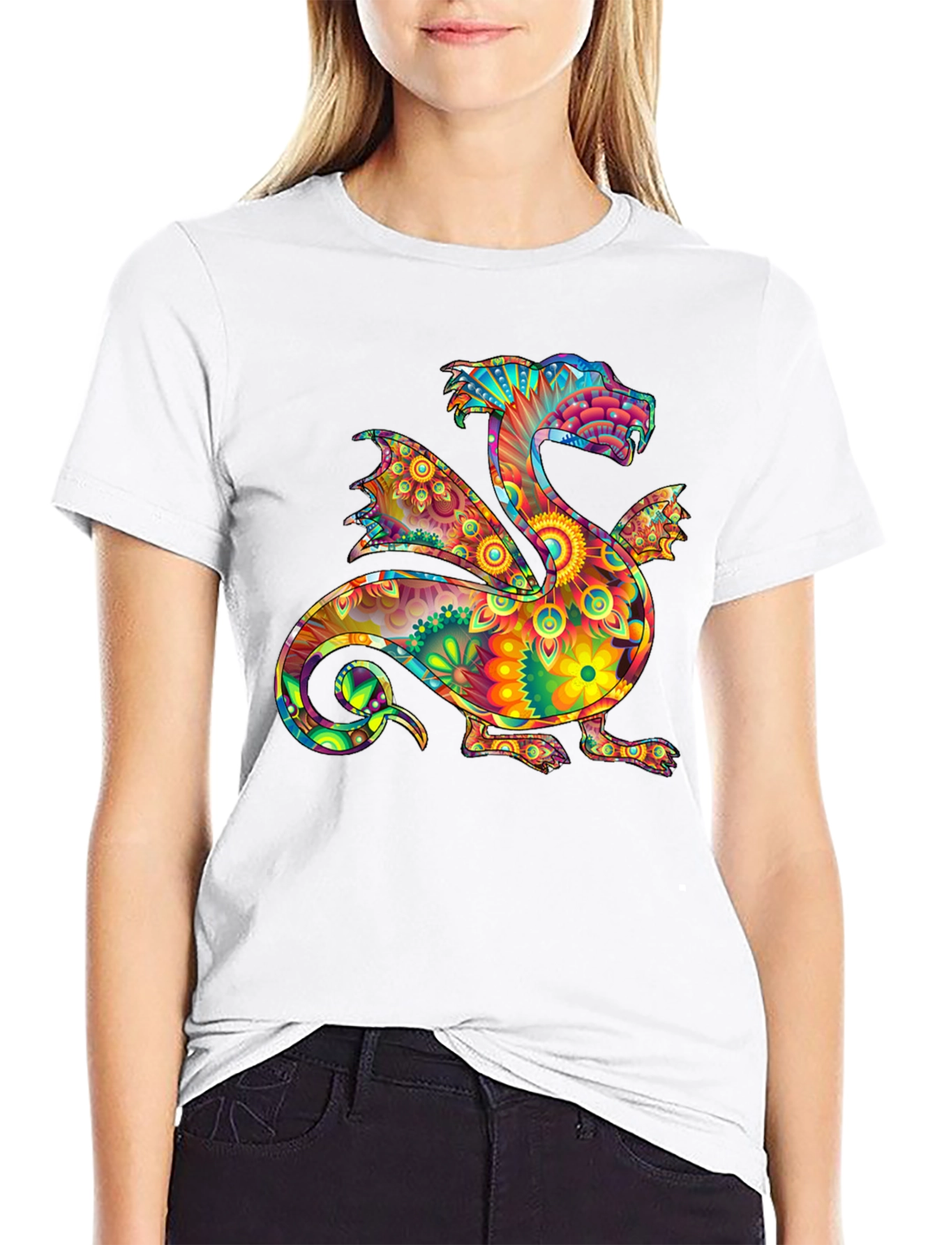 Psychedelic Dragon Graphic Tee - Bold & Unique Style
