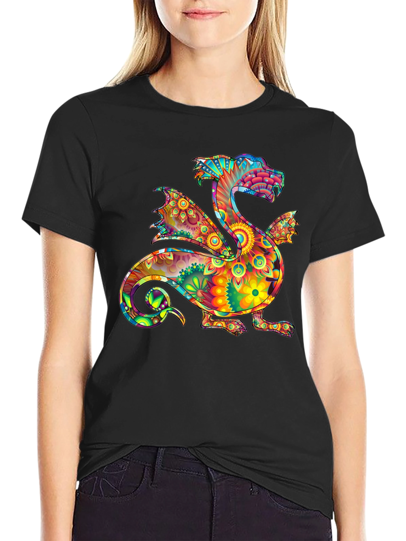 Psychedelic Dragon Graphic Tee - Bold & Unique Style