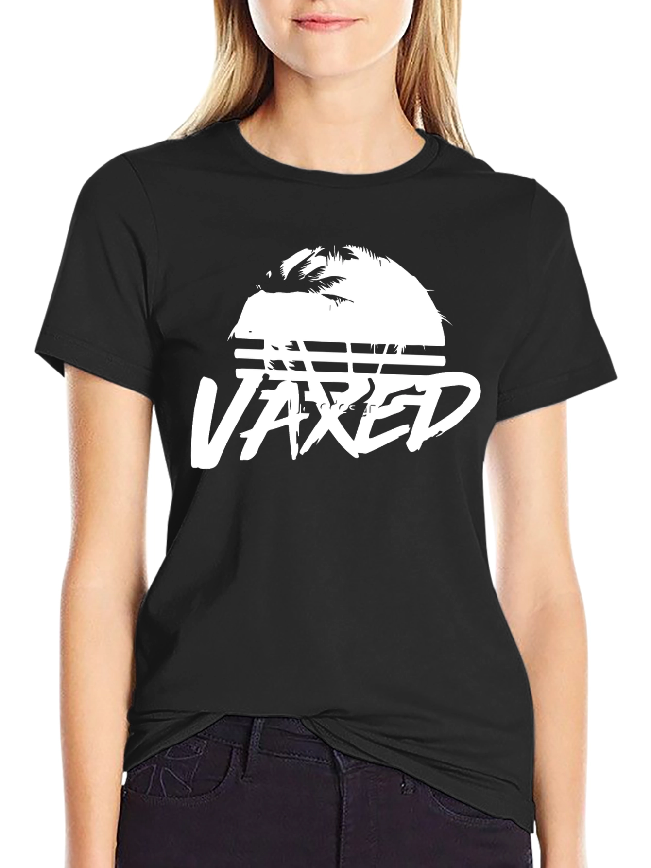 Vaxed Palm Tee - Relaxed Fit Black T-Shirt