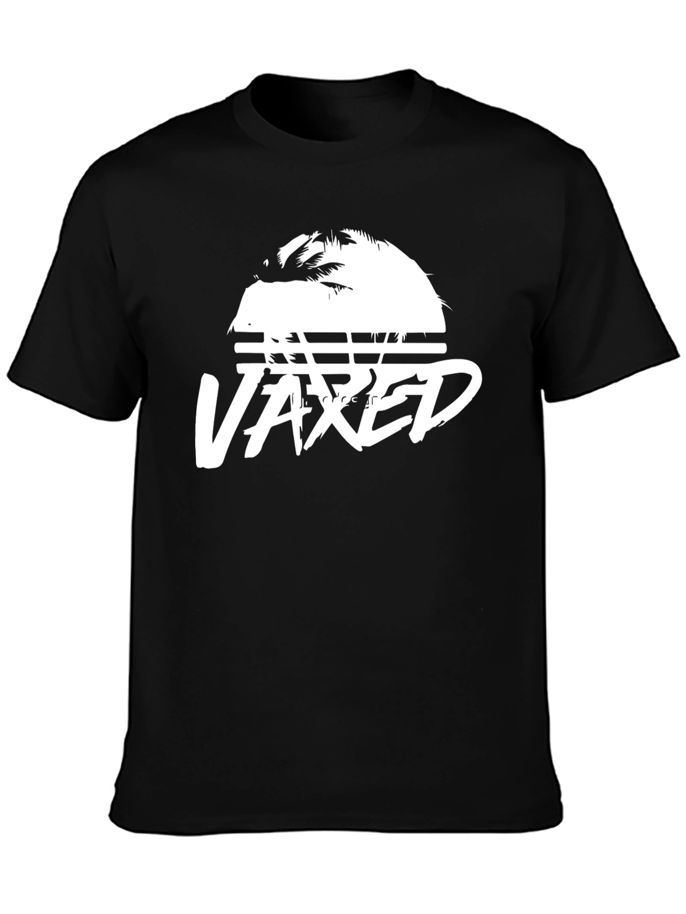 Vaxed Palm Tee - Relaxed Fit Black T-Shirt