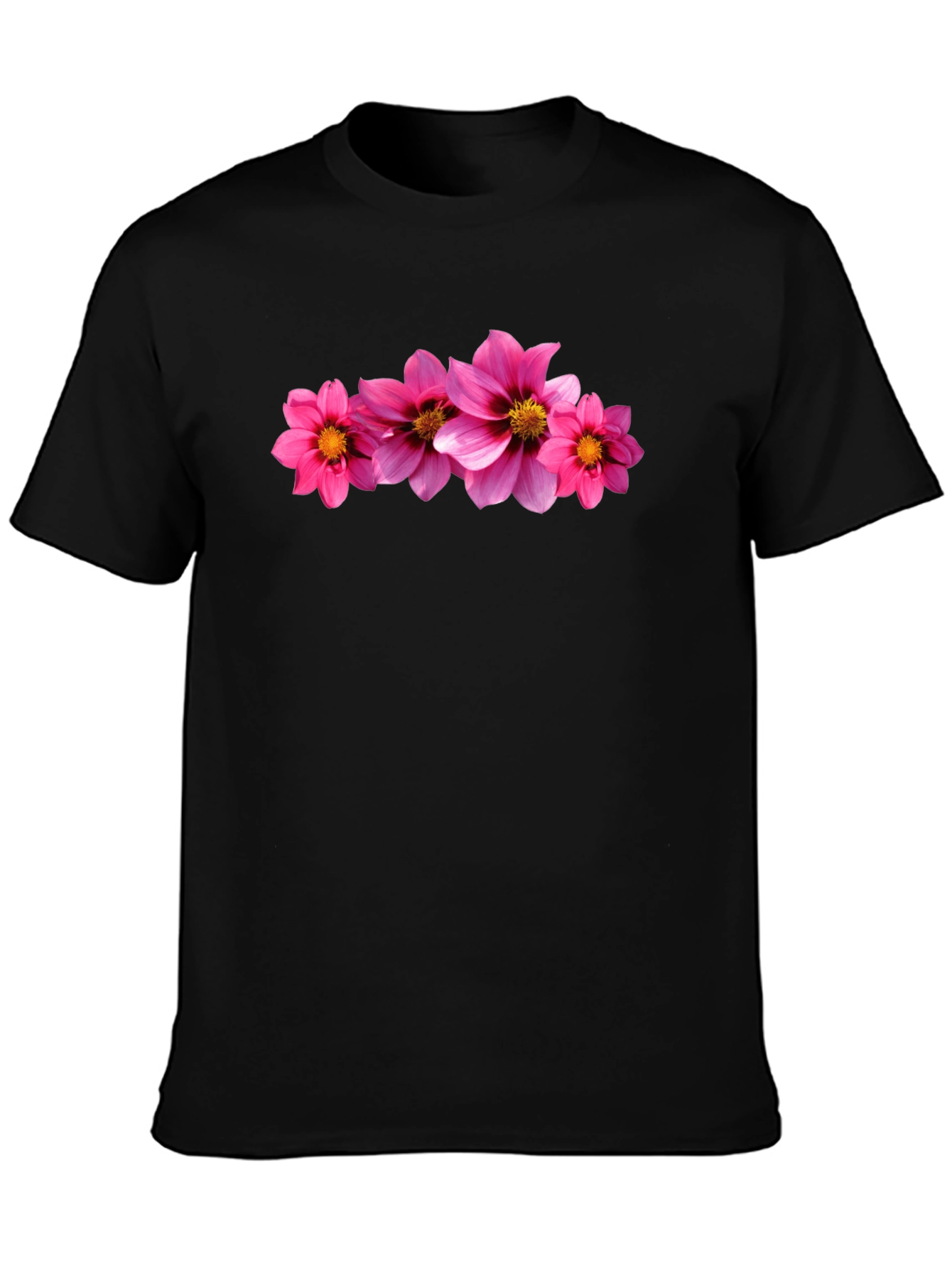 Black Tee with Floral Print