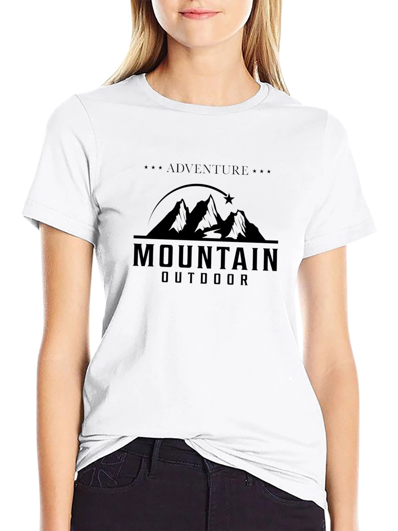 Adventure Mountain Outdoor Graphic Black T-Shirt