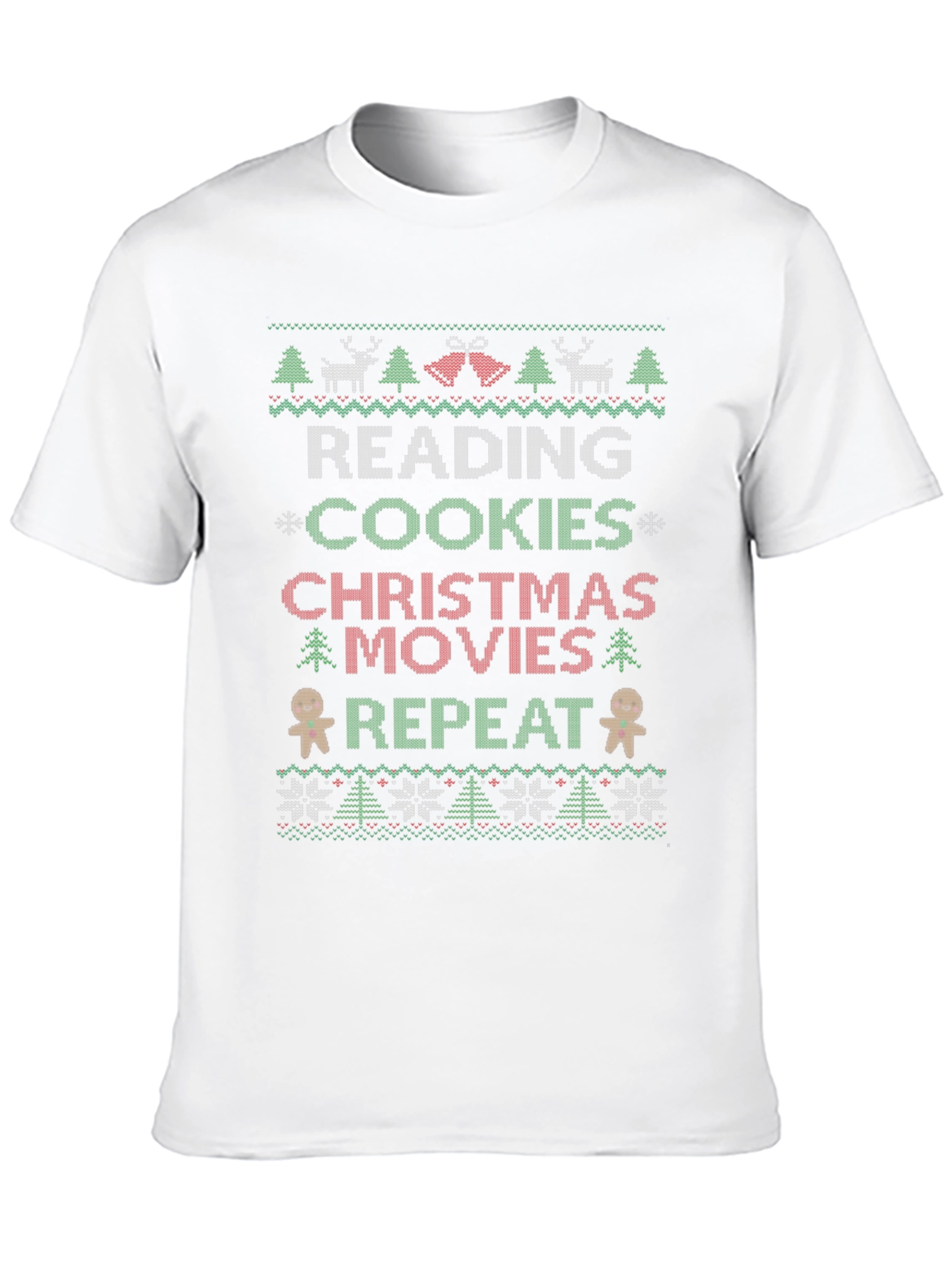 Festive Reading Cookies Christmas Movies Repeat T-Shirt
