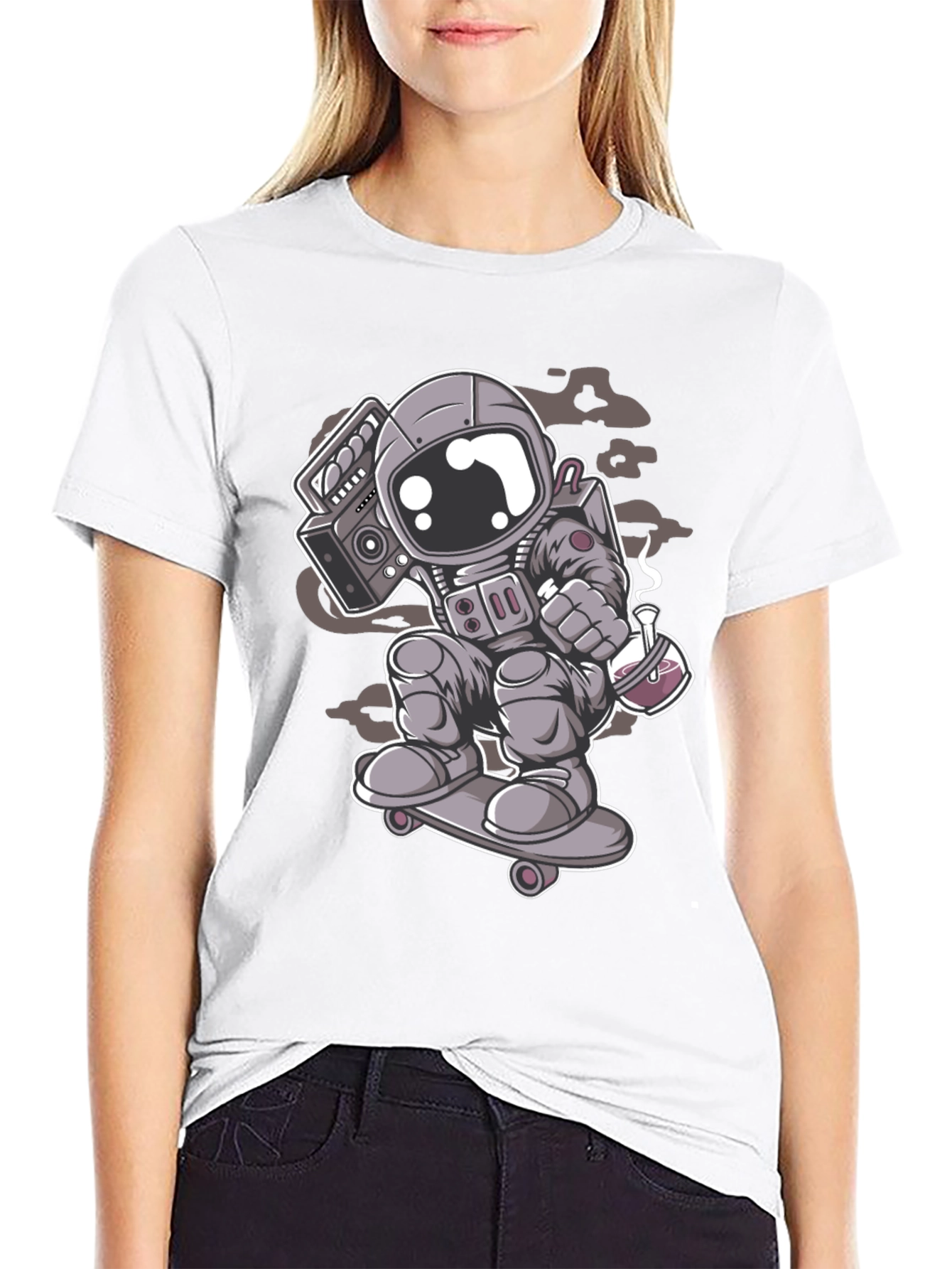 Astronaut Skateboard T-Shirt - Cool Graphic Tee