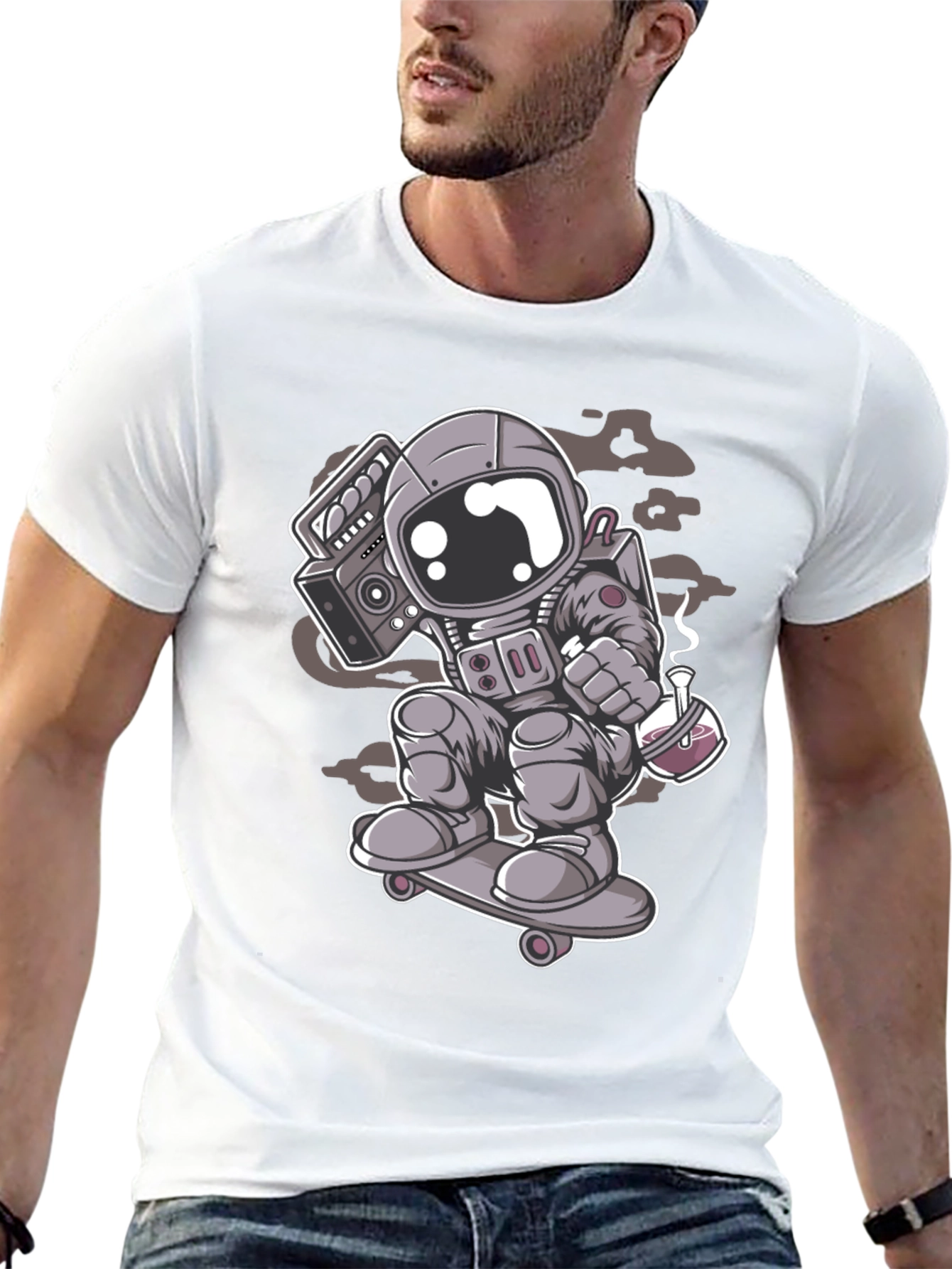 Astronaut Skateboard T-Shirt - Cool Graphic Tee