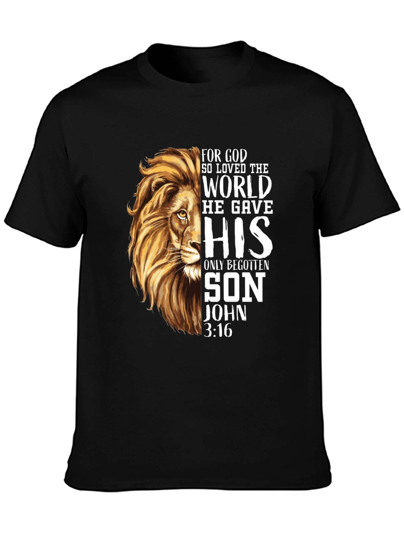 Lion of Judah Christian T-Shirt - John 3:16 Tee