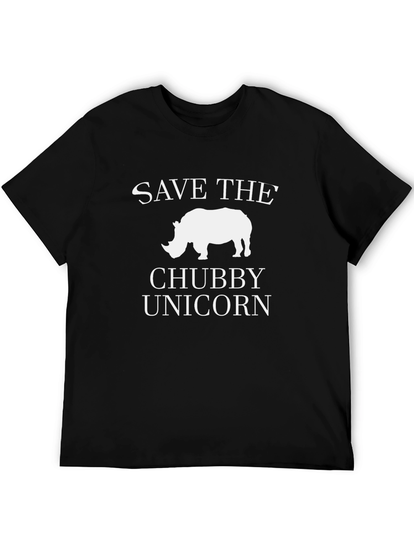 Save the Chubby Unicorn Black T-Shirt