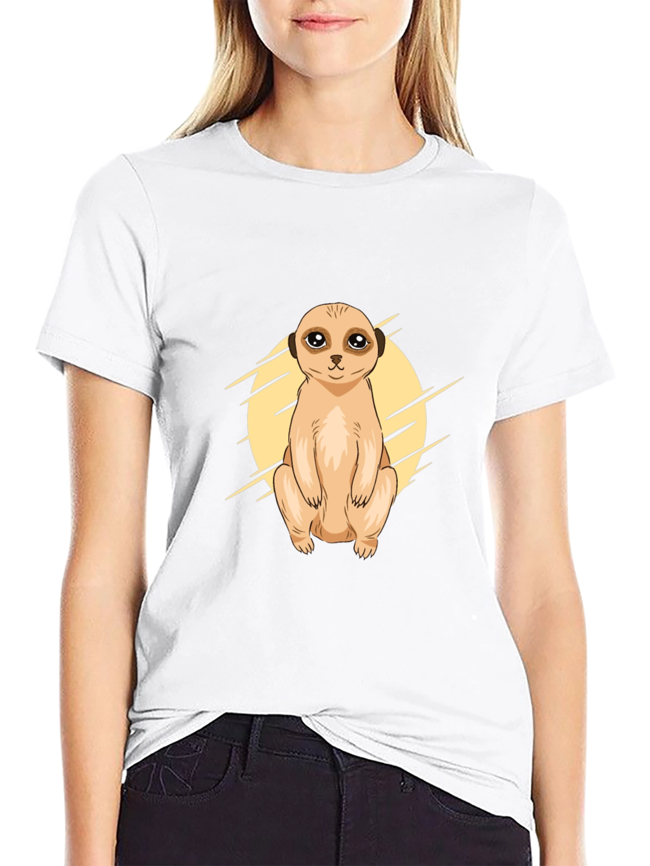 Meerkat Graphic Tee - Black Cotton T-Shirt