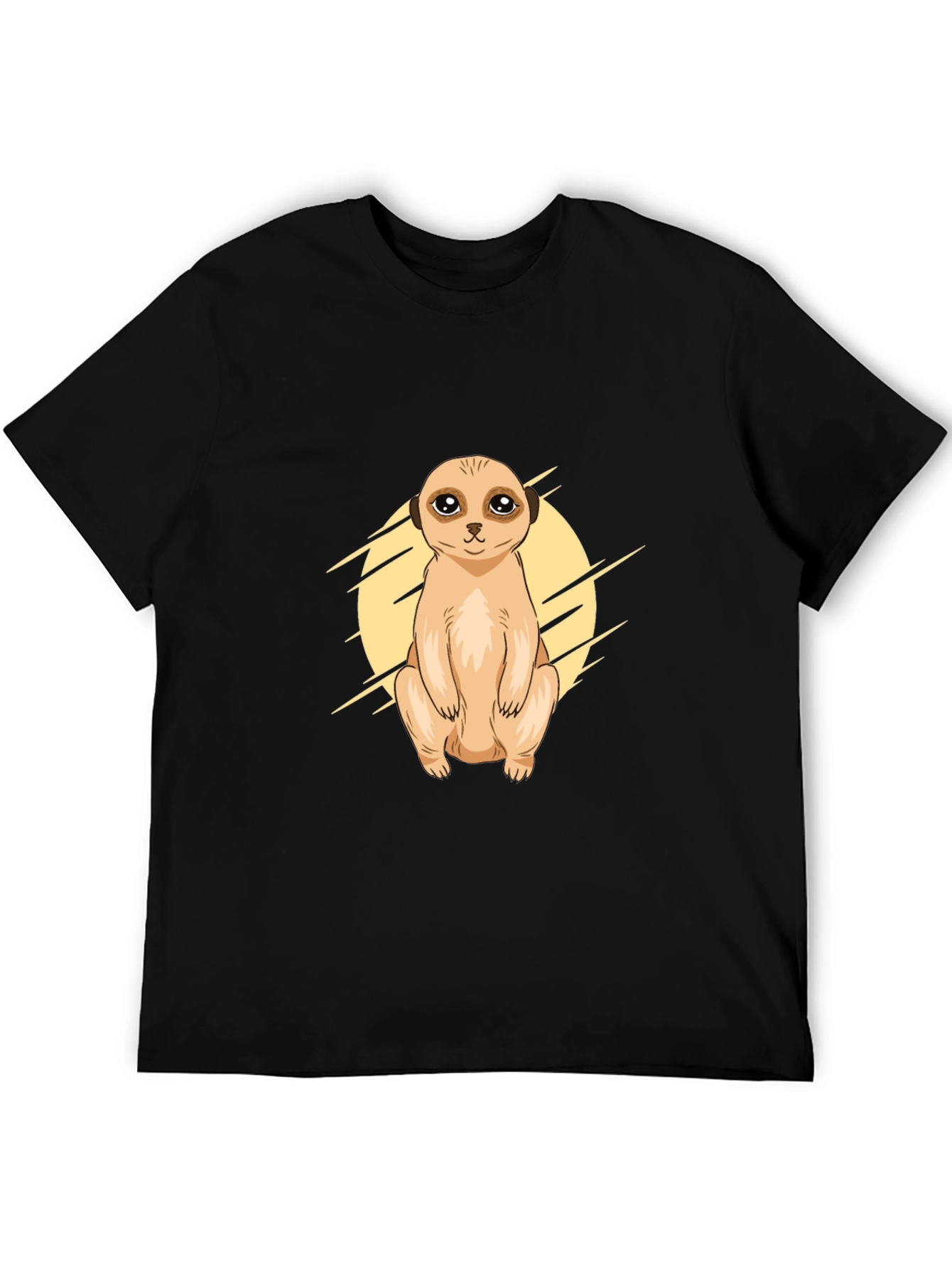 Meerkat Graphic Tee - Black Cotton T-Shirt