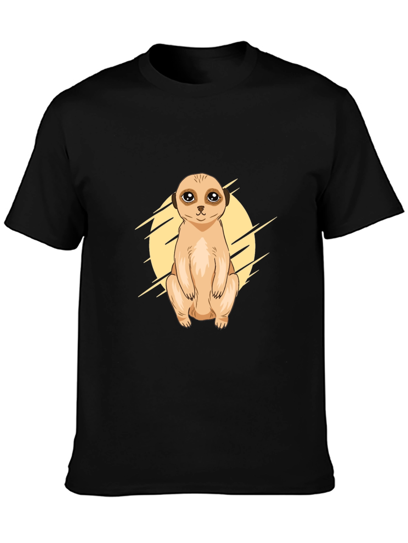 Meerkat Graphic Tee - Black Cotton T-Shirt