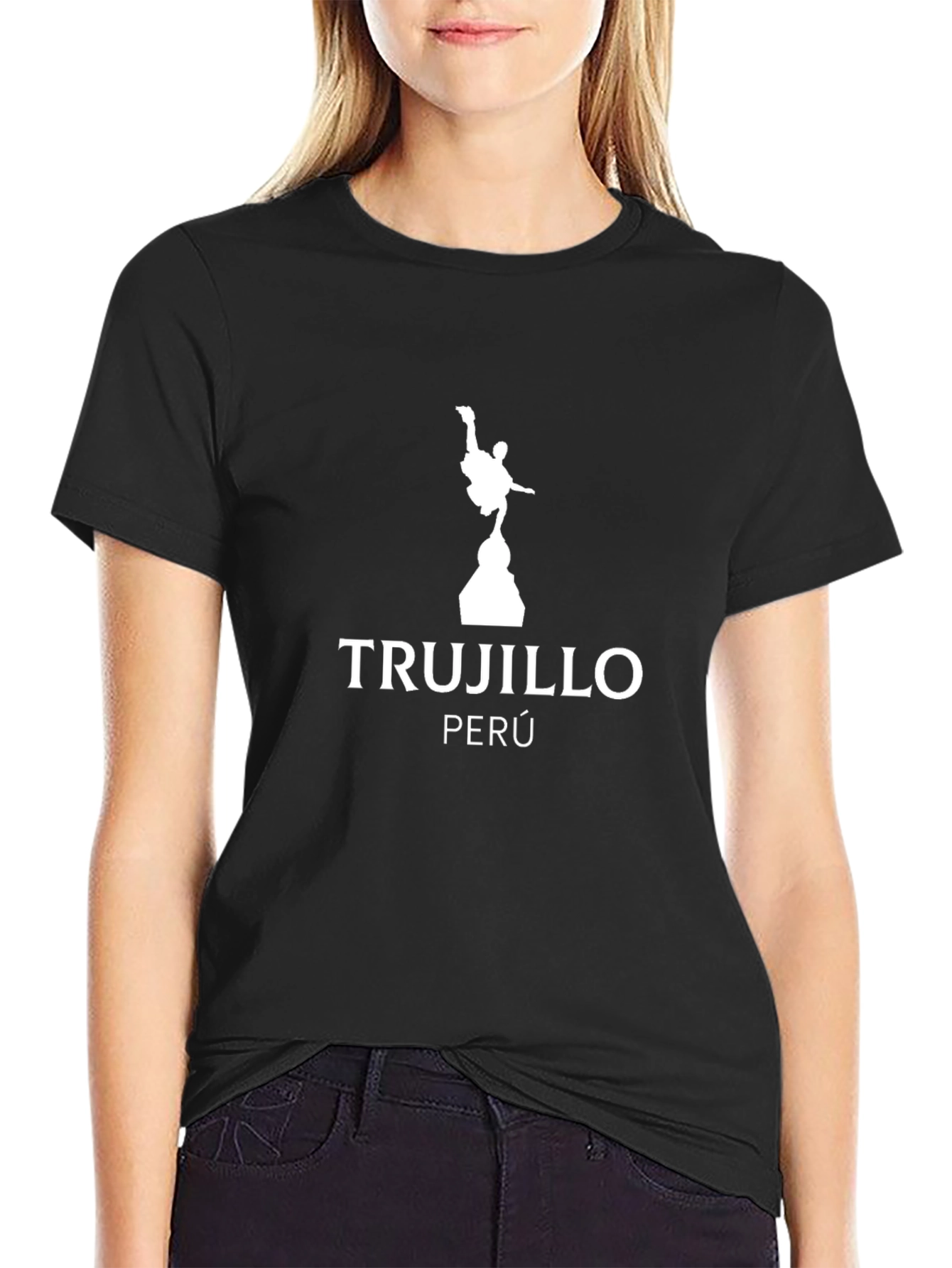 Trujillo Peru Silhouette Graphic Tee - Black Cotton Blend