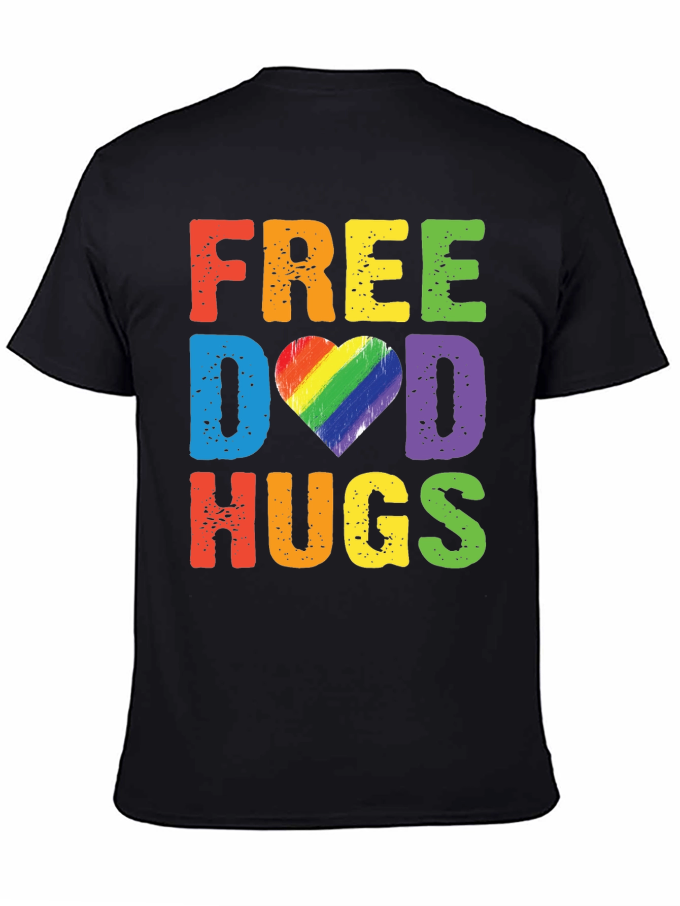 Free Dad Hugs LGBTQ Pride Rainbow Heart T-Shirt