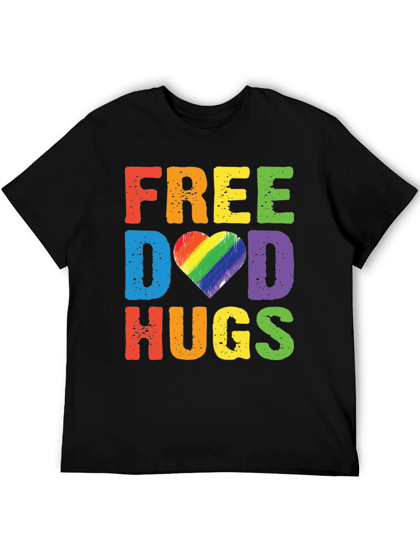 Free Dad Hugs LGBTQ Pride Rainbow Heart T-Shirt