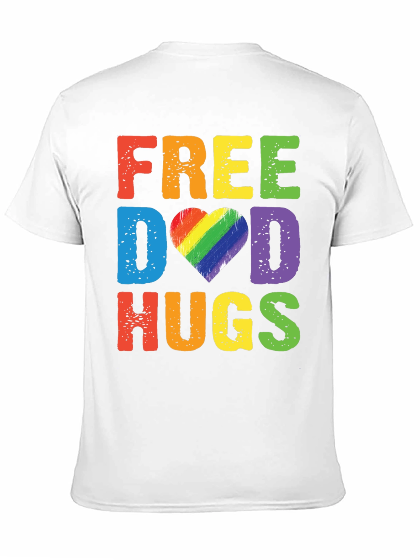 Free Dad Hugs LGBTQ Pride Rainbow Heart T-Shirt
