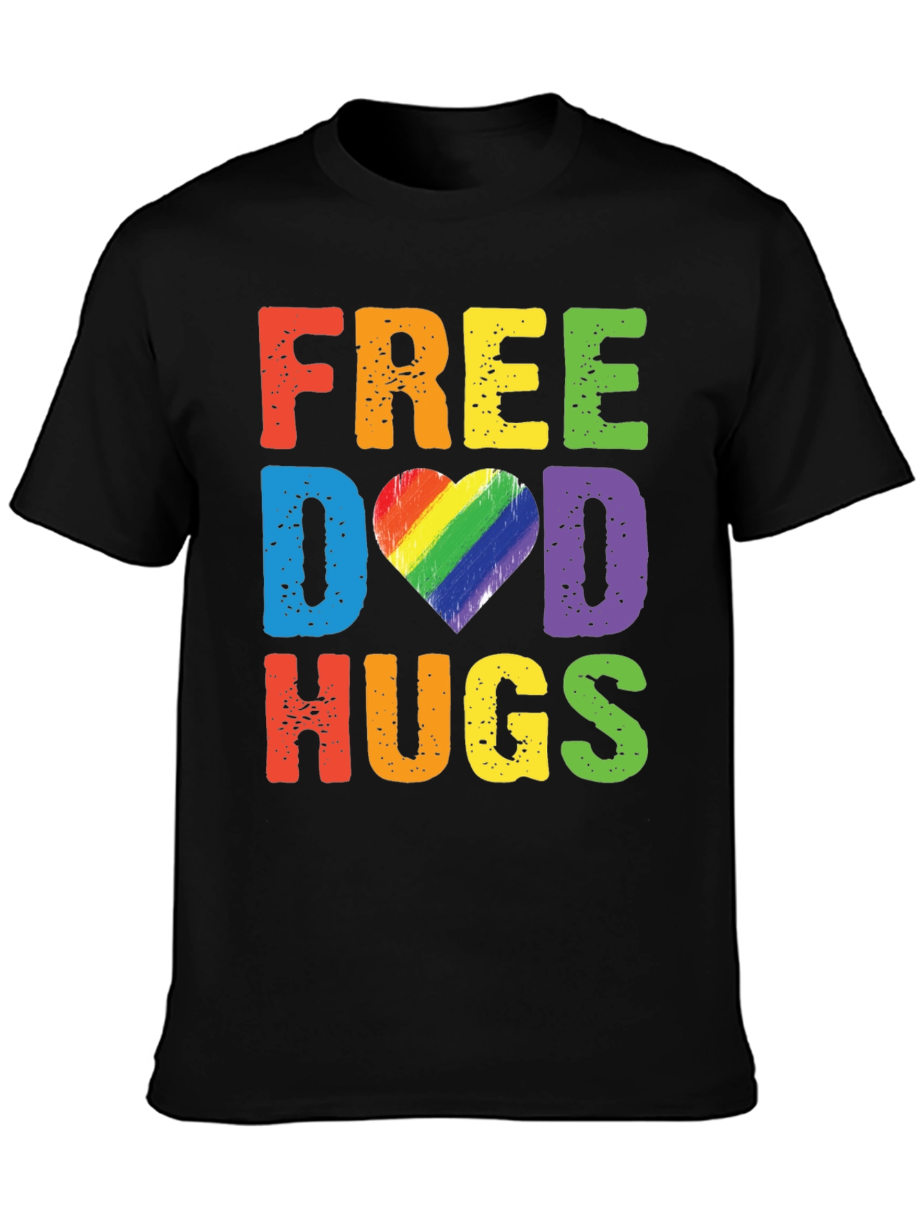 Free Dad Hugs LGBTQ Pride Rainbow Heart T-Shirt