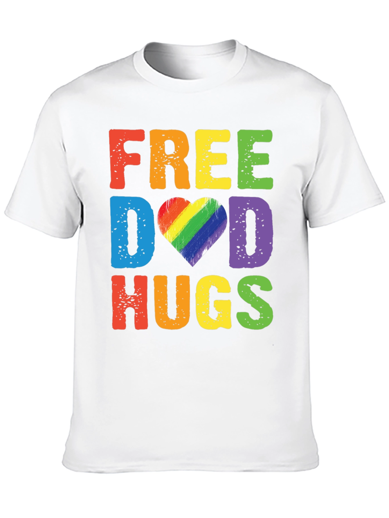 Free Dad Hugs LGBTQ Pride Rainbow Heart T-Shirt