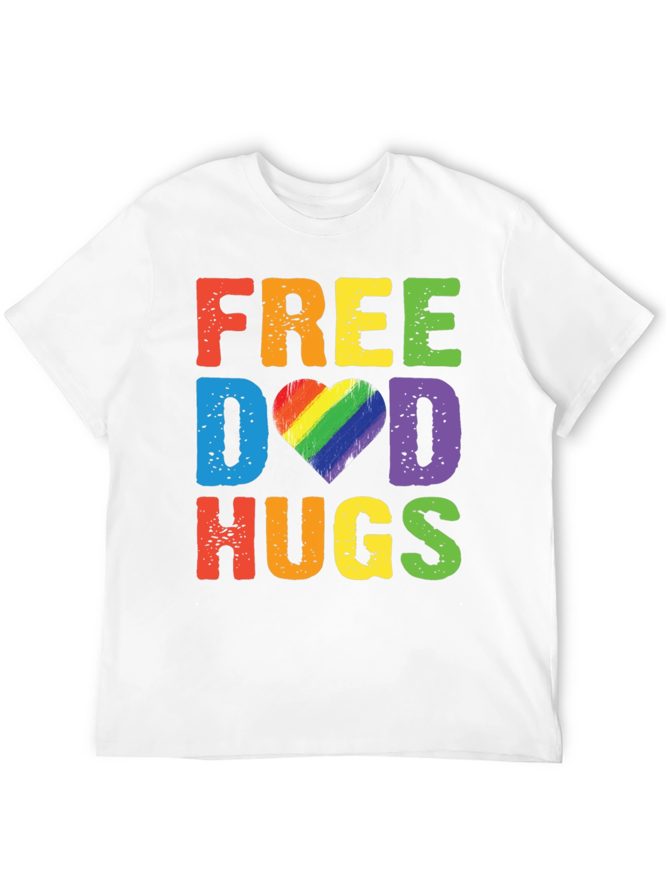 Free Dad Hugs LGBTQ Pride Rainbow Heart T-Shirt
