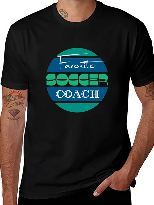 Favorite Soccer Coach Tee - Black Cotton Blend