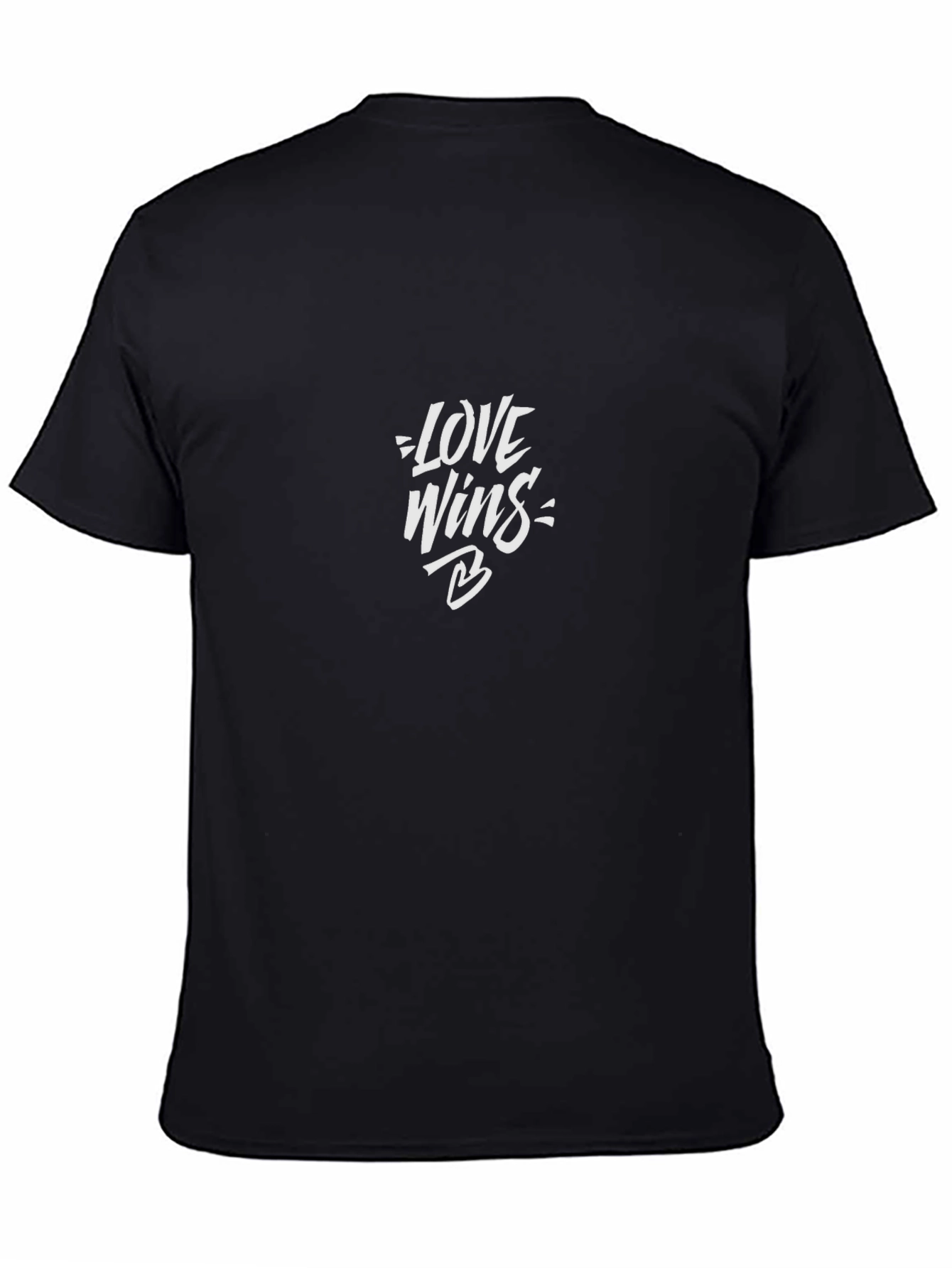 Love Wins Graphic Tee - Black Cotton Casual T-Shirt