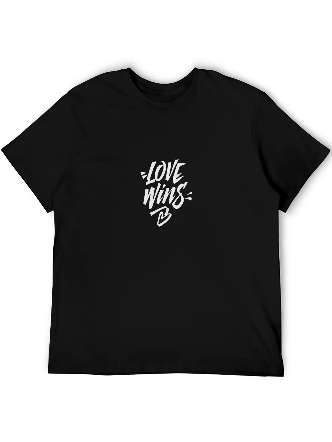 Love Wins Graphic Tee - Black Cotton Casual T-Shirt