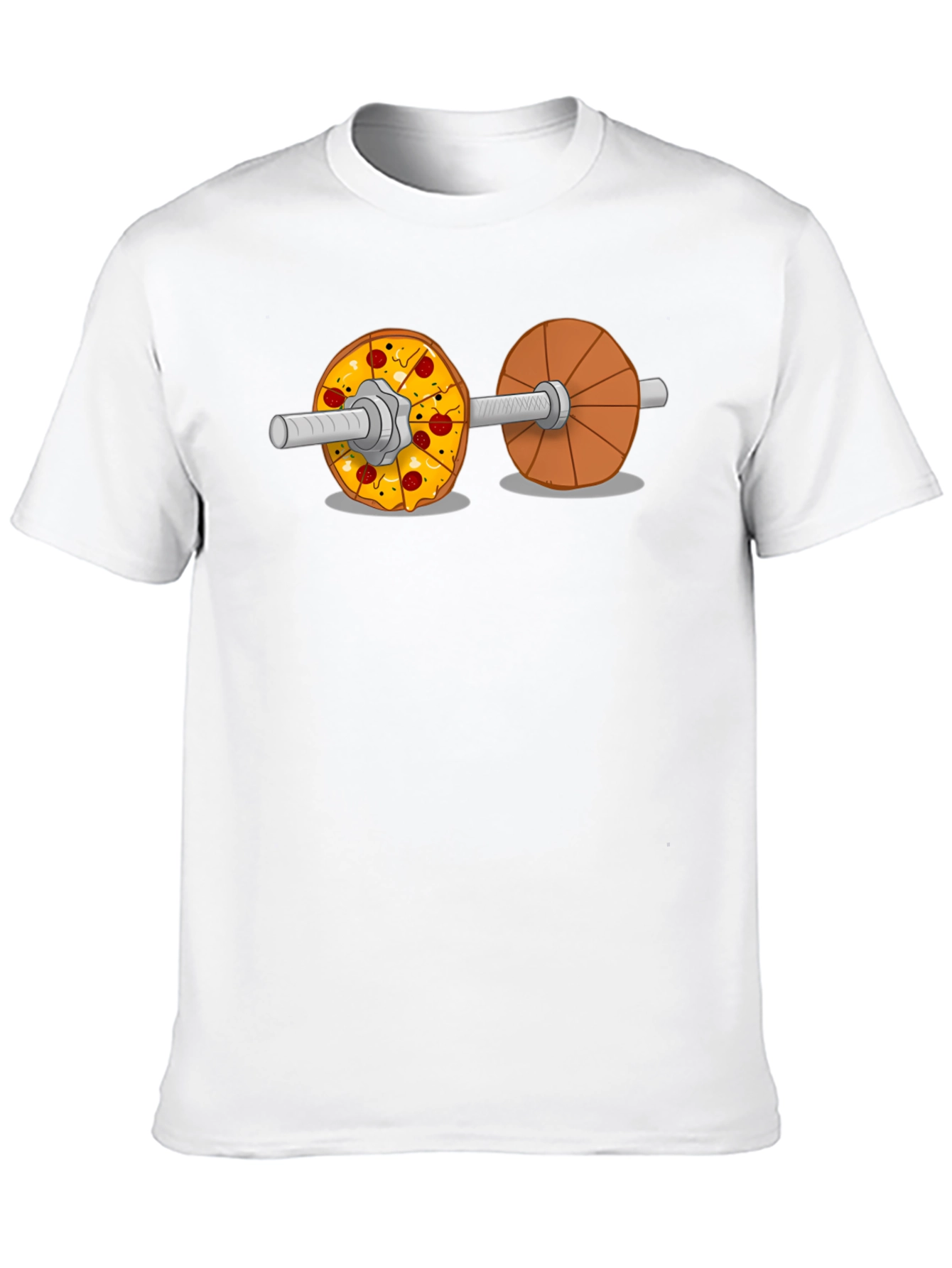 Pizza Dumbbell Graphic Tee - Fitness & Foodie Fun